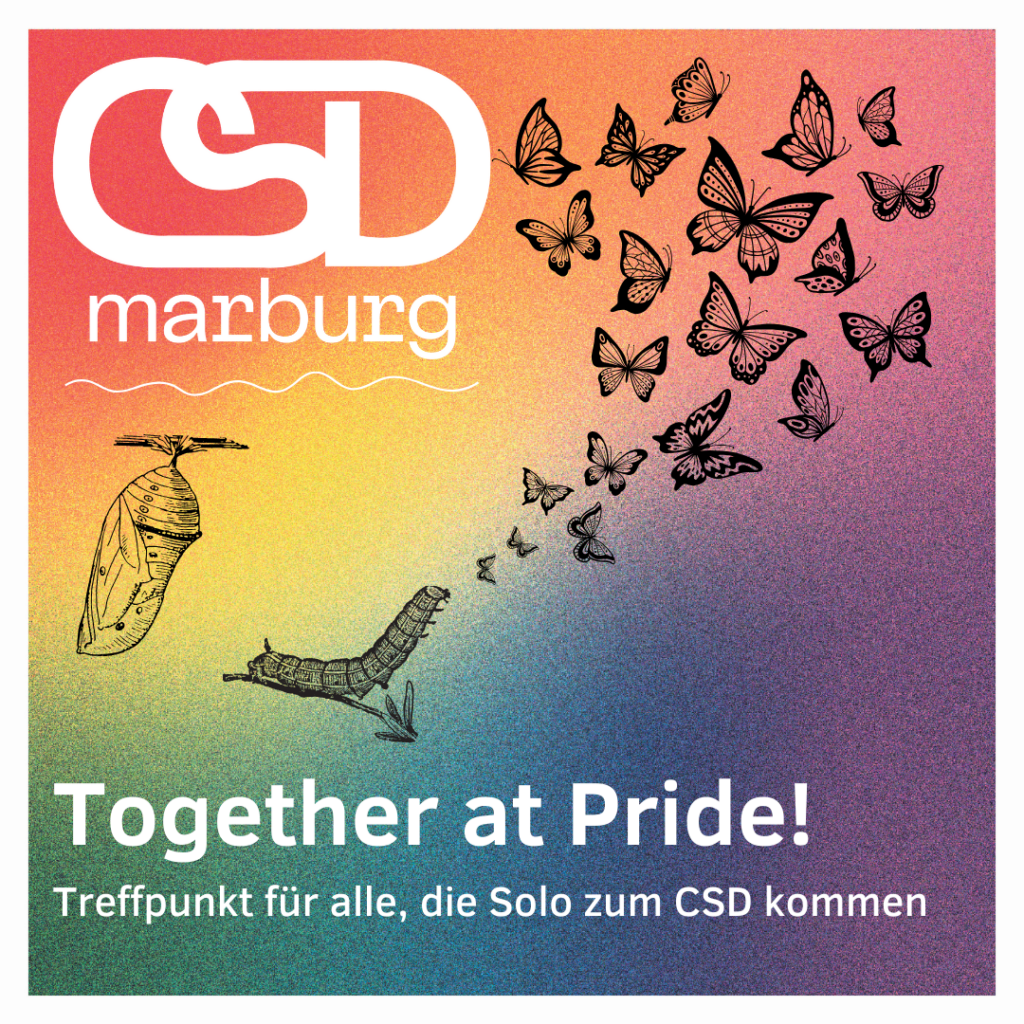 Together at Pride! Treffpunkt füralle, die Solo zum CSD kommen